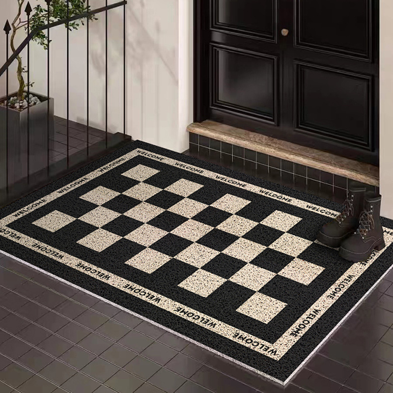 Heavy Equipment Washing - Classic Black-White Checkerboard Wire Loop Mat